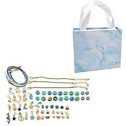 Набор для создания браслетов Bambi Pandora THE BEST GOLD(Blue) с подвесками