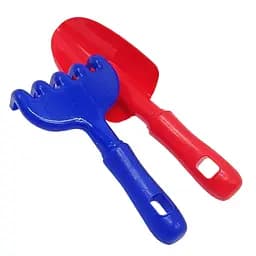 Набір для пісочниці "Ромашка №5" Colorplast 1135 лопатка, граблі Синьо-червоний