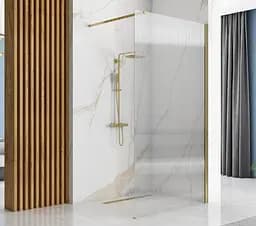 Душова стінка Rea Aero 90 intimo brushed gold REA-K4124, прозорий, золотий - мініатюра 3