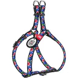 Шлея для котів та дрібних порід собак Waudog Nylon з QR паспортом, малюнок "Інжир", пластиковий фастекс, XS