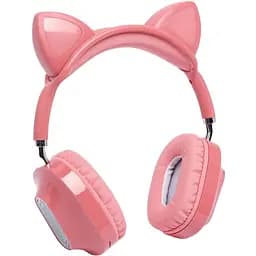Наушники беспроводные Hoco ESD13 Skill cat ear кошачьи ушки розовые