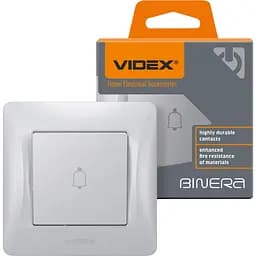 Кнопка звонка Videx Binera серебряный шелк (VF-BNDB1-SS)