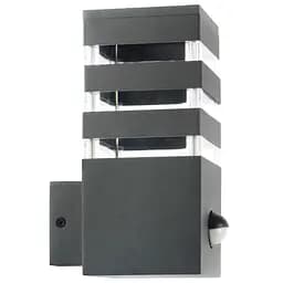 Вуличний світильник із датчиком руху Goldlux 317667 Teksas E27 1x12W IP44 GR