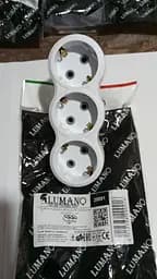 Тройник электрический круглый трехгнездный с заземлением 16А (10шт/уп 100шт/ящ) (20091) LM*