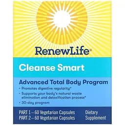 Очищення та детокс 30-денна програма Renew Life Advanced Cleanse Smart 2 баночки по 60 вегетаріанських капсул