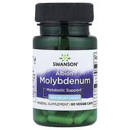 Хелатний молібден Swanson Albion Molybdenum 400 mcg, 60 вегакапсул