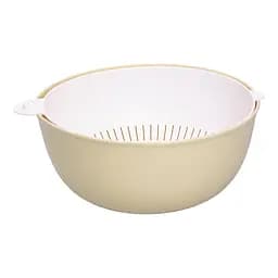 Миска с ситом Yiwu пластиковая 4 л песочный HP-45-7GR