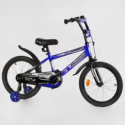 Велосипед 18" дюймов 2-х колесный Corso striker ручной тормоз. Звоночек, приб.