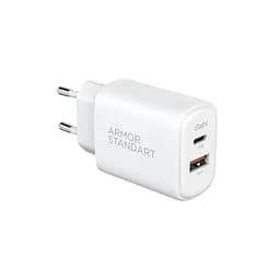 Мережевий зарядний пристрій ArmorStandart Poweraze 20W GaN Type-C + USB-A White (ARM87066)