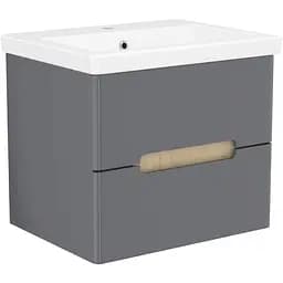 Тумба з умивальником Volle Solo 60 см Сірий 1910.306009