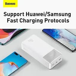 Зовнішній акумулятор Baseus Bipow Digital Display 30000mAh (PPDML-N02) білий - мініатюра 3