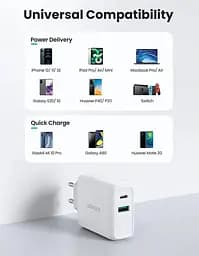Зарядний пристрій Ugreen CD170 38W USB/Type-C білий - мініатюра 3