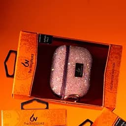 TPU чохол Bling World Rock Diamond для навушників AirPods Pro / Airpods Pro 2 Рожевий - мініатюра 2