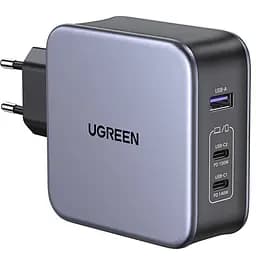 Зарядное устройство 3xUSB 140W 2хUSB-C+USB-A Gan CD289 with C to C Cable 1.5 м Gray Ugreen
