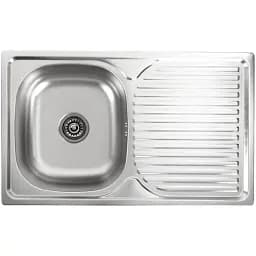 Кухонна мийка Рlatinum Декор 7848 з нержавіючої сталі 0.8 мм прямокутна 78x48 см (000019703)