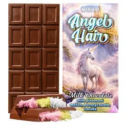 Молочный шоколад Lorizio Angel Hair (Волосы Ангела) с пишманье (ваниль, гранат, дыня) 130 г