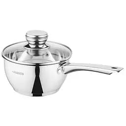 Ковш Ardesto Gemini Lucca со стеклянной крышкой нержавеющая сталь 1.6 л (AR4316LS)