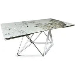 Стол обеденный Prestol Мистери раскладной 160/240х90х75 см белый глянец белые ножки