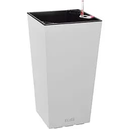 Вазон Plastkon Elise с системой автополива 20 см матовый белый