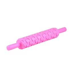 Скалка текстурная кондитерская пластиковая для мастики с узором Сердечки 39 см Ø 5.3 см, Kitchen Master Розовый 85111