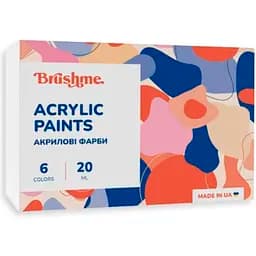 Акрилова фарба глянцева Brushme  Набір 1001 AP1001, 6 базових кольорів