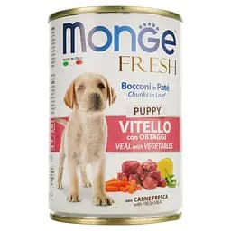 Вологий корм Monge Dog Fresh з Puppy телятина з овочами, 400 г