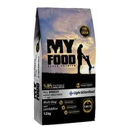 Сухой корм для взрослых стерилизованных собак MyFood Light & Sterilised с ягненком и рисом 12 кг