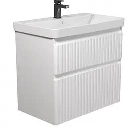 Тумба Мойдодир Fluffy 80-U з умивальником Vivace 80 Білий матовий