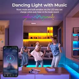 LUXONIC 16.4FT 5M Неонова світлодіодна стрічка, RGB світлодіодна стрічка, Bluetooth Гнучкий силіконовий неон з APP/пилемним - мініатюра 7