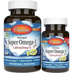 Жирные кислоты Carlson Labs Norwegian Super Omega-3 Gems 1200 мг 100+30 капсул