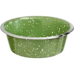 Миска для собак 4Dog з нержавіючої сталі, d16 см, 0,9 л, зелена галактика.