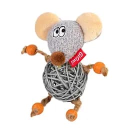 Игрушка для кошек Мышка с колокольчиком GiGwi Catch&Scratch текстиль веревка ротанг 8 см