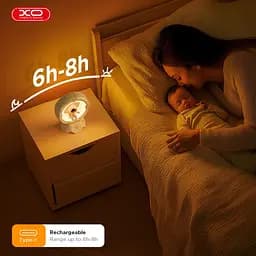 Портативна LED лампа-нічник Космонавт XO OZ12 1200 mAh 5Вт Сенсорне керування 3 режими Білий - мініатюра 6