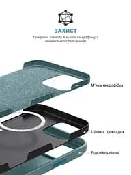 Силиконовый чехол с MagSafe для Apple iPhone 16 Pro, ICON2 MagCase, голубой, противоударный, панель с мягкой подкладкой, защита всего корпуса, поддержка беспроводной зарядки, совместим с защитными стеклами и пленками, ArmorStandart (ARM80194) - мініатюра 6
