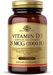 Вітаміни та мінерали Solgar Vitamin D3 25 mcg, 100 капсул