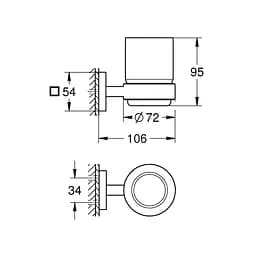 Склянка з тримачем для ванної кімнати Grohe QuickFix Start Cube 410972430 чорний - мініатюра 2