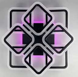 LED люстра на 4+4 ріжки квадратної форми Line.F A 2400/4+4S RGB BK