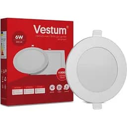 Круглый светодиодный встраиваемый светильник Vestum 6W 4000K 220V 1-VS-5102
