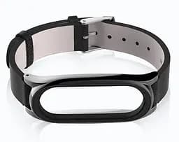 Шкіряний ремінець Primo Mijobs для фітнес-браслета Xiaomi Mi Smart Band 7 Black - мініатюра 3