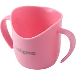 Тренировочная чашка BabyOno с ручками 120 мл розовая (1463/04)