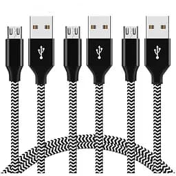 Кабель Meizu Micro USB оплетка усиленная ткань черно-белый