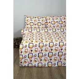 Комплект постільної білизни Iris Home Ranforce Delta ранфорс євростандарт оранжевий (svt-2000022283014)