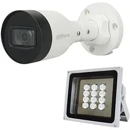 Комплект: IP-видеокамера Dahua 4 Мп DH-IPC-HFW1431S1P-S4 (2.8 мм) + ИК-прожектор Lightwell LW12-140IR45-220