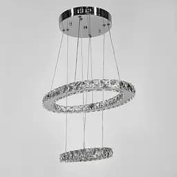 Елегантна кришталева люстра на 2 овальні яруси 50+30 см | Арт. (T) C 8186 (600+400) | Line F