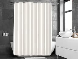 Тканевая штора для ванной комнаты WOKO Bianco с кольцами. Размер 240*200