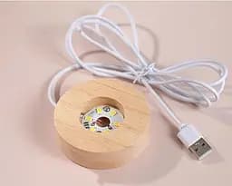 Нічник 3D кришталева куля з дівчиною на орбіті, LED світильник USB, 8×6 см, декоративний дитячий світильник - мініатюра 4