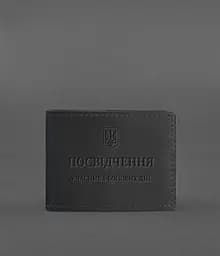 Шкіряна обкладинка для посвідчення учасника бойових дій (УБД) чорна Crazy Horse - мініатюра 2