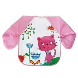 Слинявчик із рукавами "Кошеня" Mega Zayka MGZ-0610-7 клейончастий, на зав'язках