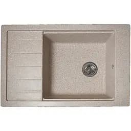 Гранітна кухонна мийка Romzha Patrat 78 Bezhvy (401) з крилом