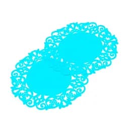 Підставка мереживна силіконова під гаряче килимок для чашки банки 15 см (комплект з 2 шт.), Kitchen Master Блакитний 85118